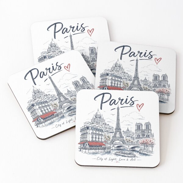 Item preview, Paris Illustration – Eiffel Tower, French Cafés & Iconic City Landmarks designed and sold by ArtaportDesign.