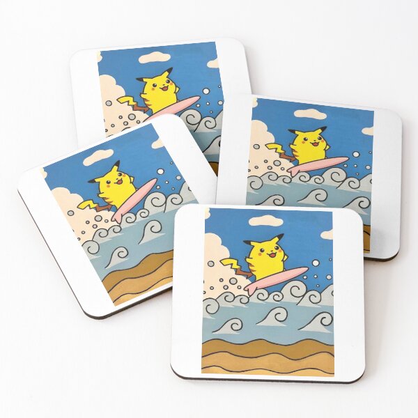 Item preview, Cute Yellow Creature Surfing Wave designed and sold by WATEKE.