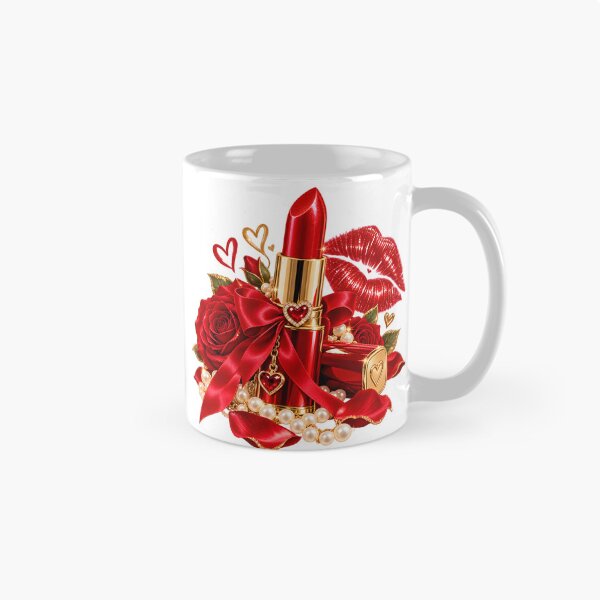 Item preview, Glamorous Red Lipstick with Roses and Satin Bow designed and sold by TinyWeird.