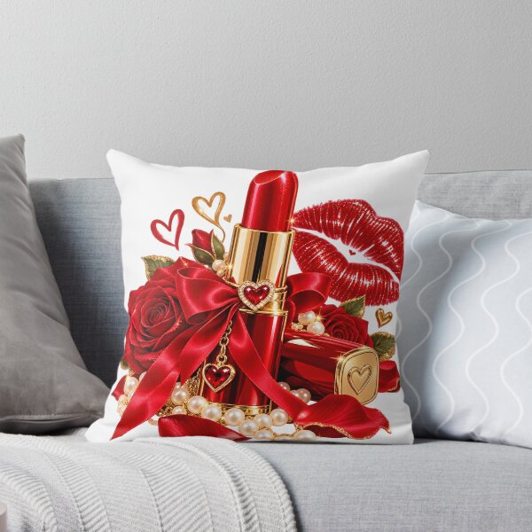 Item preview, Glamorous Red Lipstick with Roses and Satin Bow designed and sold by TinyWeird.