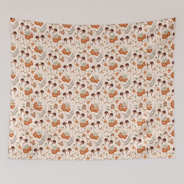 Item preview, Cozy Autumn Pumpkin Ears | Fall Coffee & Pumpkin Spice Pattern designed and sold by Aniwhisper240.