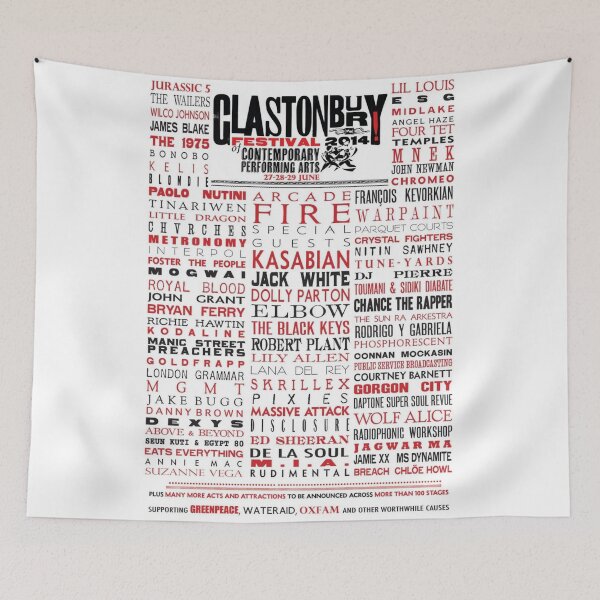 Item preview, Glastonbury 2014 Original Custom Vintage Music Band Tee Unique Poster Wall Art designed and sold by Cool Robot Bro..