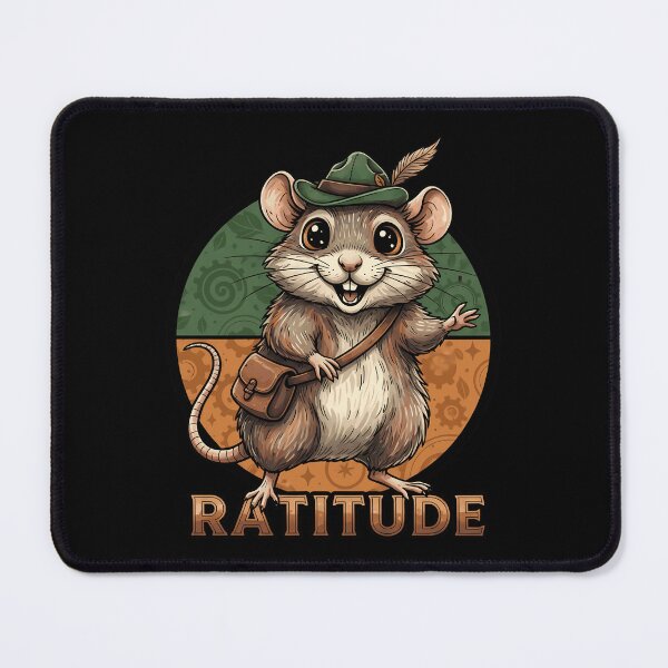 Item preview, Ratitude Fancy Rat - Funny Adventurer Rat with Satchel designed and sold by Lucid Dream Pixel.