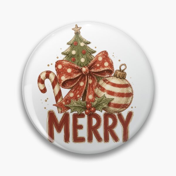 Item preview, Merry Christmas Tree with Red Bow and Golden Bells designed and sold by Cute-and-Co.