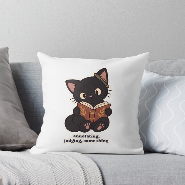 Item preview, Judgy Black Cat Annotating Books Dark Academia designed and sold by OuqCreations.