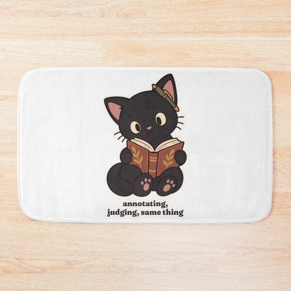 Item preview, Judgy Black Cat Annotating Books Dark Academia designed and sold by OuqCreations.