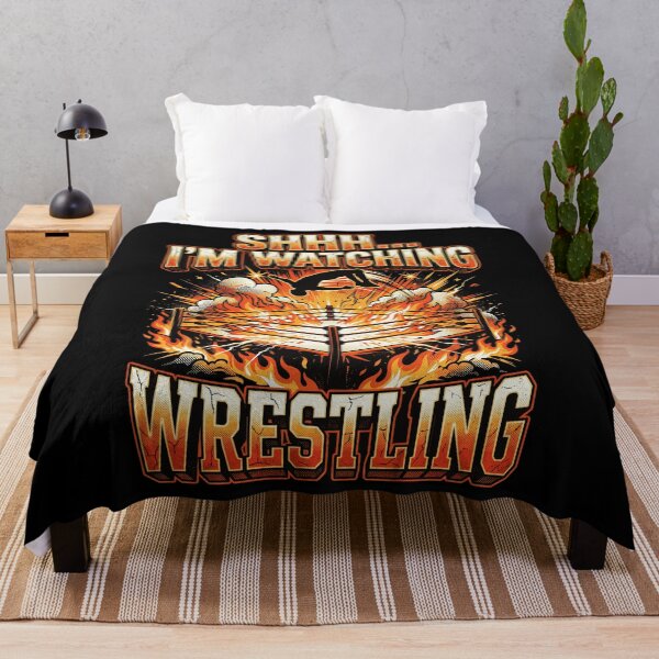 Item preview, Shhh I Am Watching Wrestling Fiery Ring designed and sold by ArtsMichalShop.