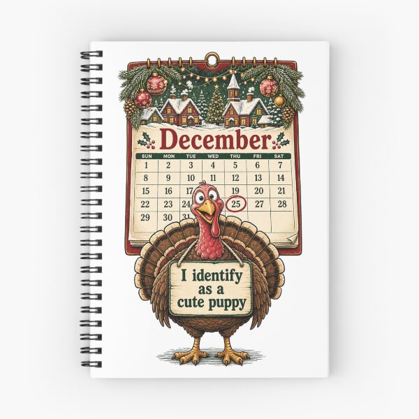 Item preview,  I Identify As A Cute Puppy Funny Christmas Turkey Calendar designed and sold by Caj77.