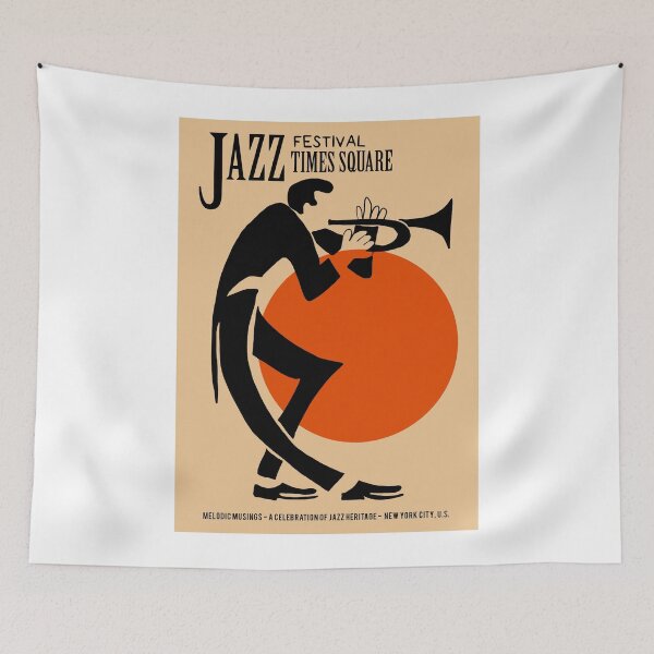 Item preview, Jazz Festival Times Square Original Custom Vintage Music Band Tee Unique Poster Wall Art designed and sold by Cool Robot Bro..