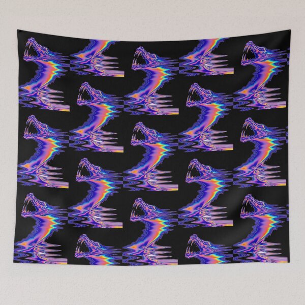 Item preview, Psychedelic Holographic Glitch Beast With Sharp Iridescent Fangs designed and sold by Rostislav Bouda.