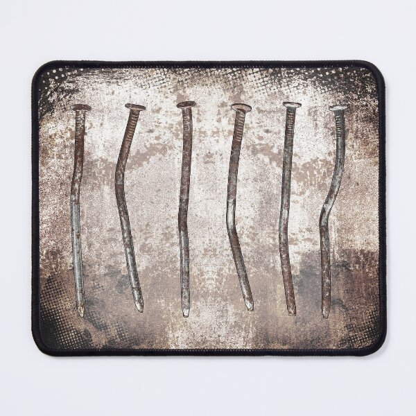 Item preview, Six Bent Rusty Brown Used Nails Hardware Specimen Row designed and sold by Ghoul Enterprises.
