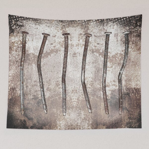 Item preview, Six Bent Rusty Brown Used Nails Hardware Specimen Row designed and sold by Ghoul Enterprises.
