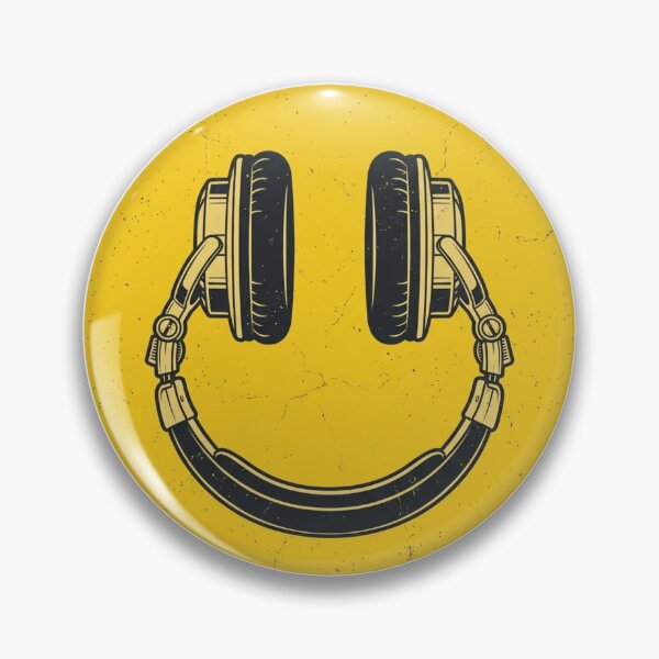 Item preview, DJ Headphones Smiley Face Acid House Music Producer EDM Illustration designed and sold by raedattia.