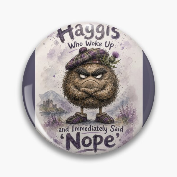 Item preview, Haggis Who Woke Up and Immediately Said ‘Nope’ – Scottish Morning Mood Art– Funny Scottish Creature Art designed and sold by DesignsbyDandan.