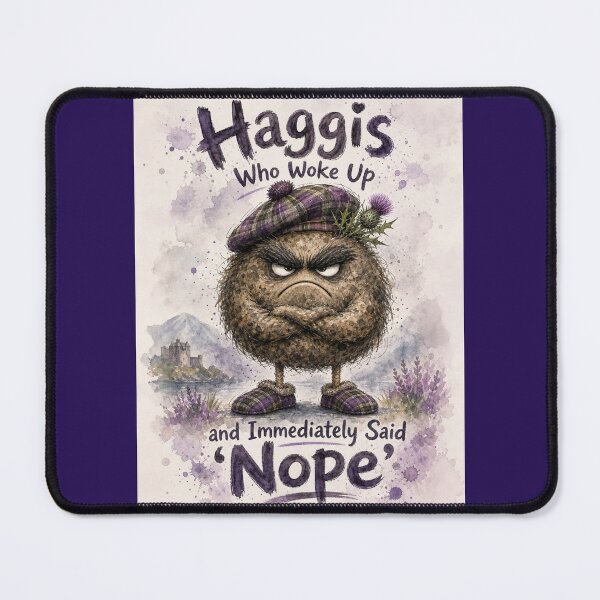 Item preview, Haggis Who Woke Up and Immediately Said ‘Nope’ – Scottish Morning Mood Art– Funny Scottish Creature Art designed and sold by DesignsbyDandan.