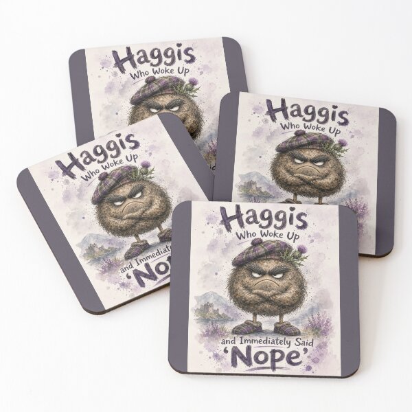 Item preview, Haggis Who Woke Up and Immediately Said ‘Nope’ – Scottish Morning Mood Art– Funny Scottish Creature Art designed and sold by DesignsbyDandan.