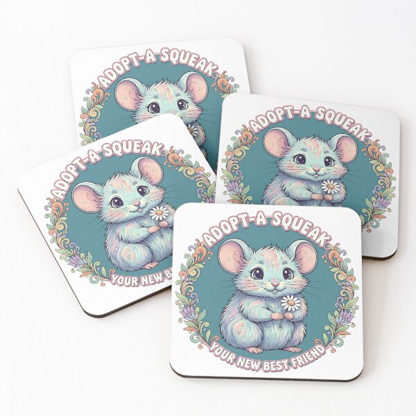 Item preview, Adopt-a-Squeak Pet Mouse - Cute Floral Kawaii Illustration designed and sold by Lucid Dream Pixel.
