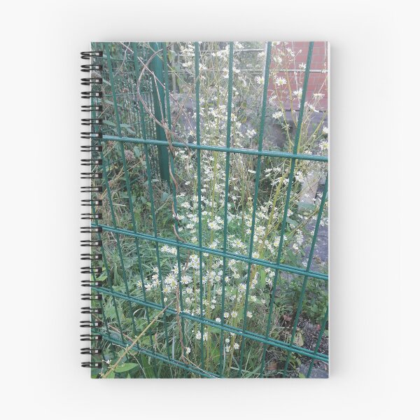 Item preview, White Wildflowers Growing Behind Green Fence designed and sold by PhuongVoArt.