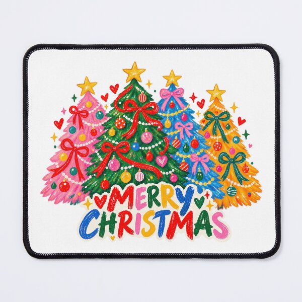 Item preview, Colorful Christmas Trees Merry Christmas Crayon Pastel Holiday designed and sold by GROOVY SOUL.