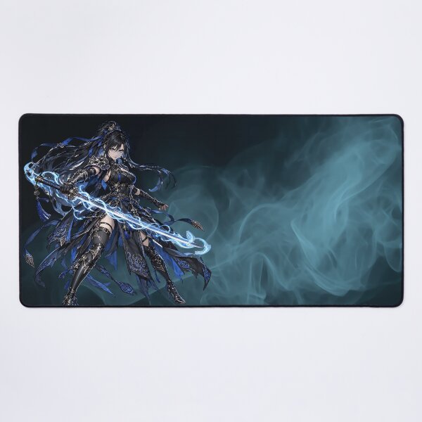 Item preview, Shadow Huntress – Blue Flame Demon Slayer | Dark Fantasy Anime Warrior designed and sold by rolfzogg ART.