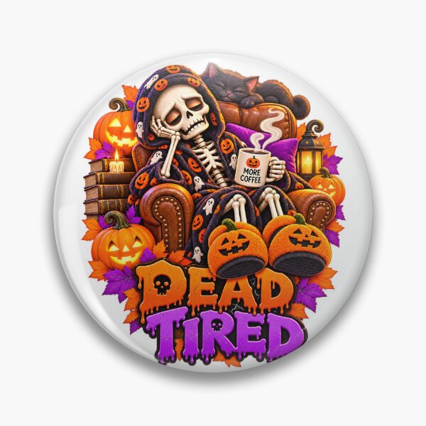 Item preview, Dead Tired — Funny Skeleton Coffee Halloween Design designed and sold by Dovarune.
