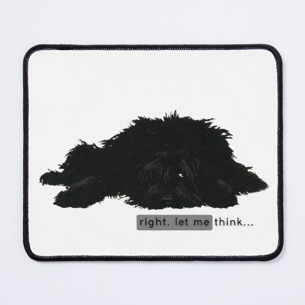 Item preview, Funny Black Briard Dog – Let Me Think designed and sold by DotLineColor.