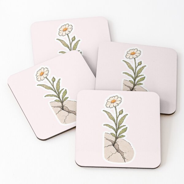 Item preview, Delicate White Wildflower Growing Through Cracked Stone designed and sold by manexus.