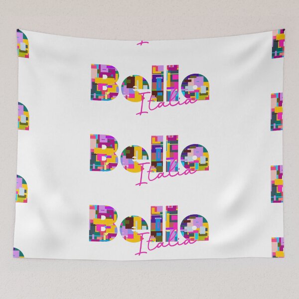 Item preview, Bella, Potenza, Italy, Italia, colorful typography design for travellers designed and sold by Wanderful-roads.