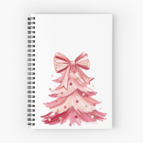 Item preview, Pink Christmas Tree with Gingham Bow and Golden Stars designed and sold by Cute-and-Co.