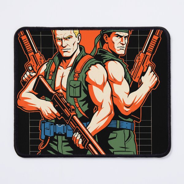 Item preview, Bill and Lance Back to Back Contra Techwear Gaming Graphic Tee designed and sold by Senpaiwaves.