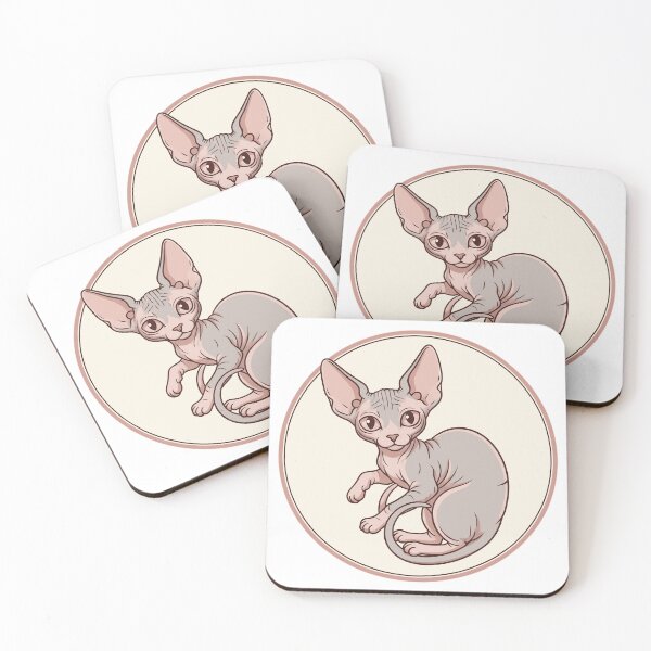 Item preview, Sphynx Cat - Cute Hairless Kitten Vintage Circle Illustration designed and sold by Lucid Dream Pixel.