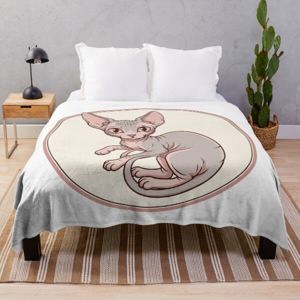 Item preview, Sphynx Cat - Cute Hairless Kitten Vintage Circle Illustration designed and sold by Lucid Dream Pixel.