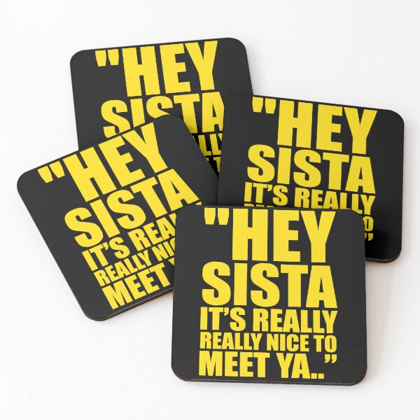Item preview, Bold Yellow Typography Quote - Hey Sista It's Really Nice To Meet Ya    designed and sold by  MOHAMED.
