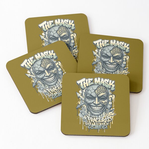 Item preview, The Mask Of Fractured Smiles Dark Graffiti Streetwear designed and sold by MarCinu Art.