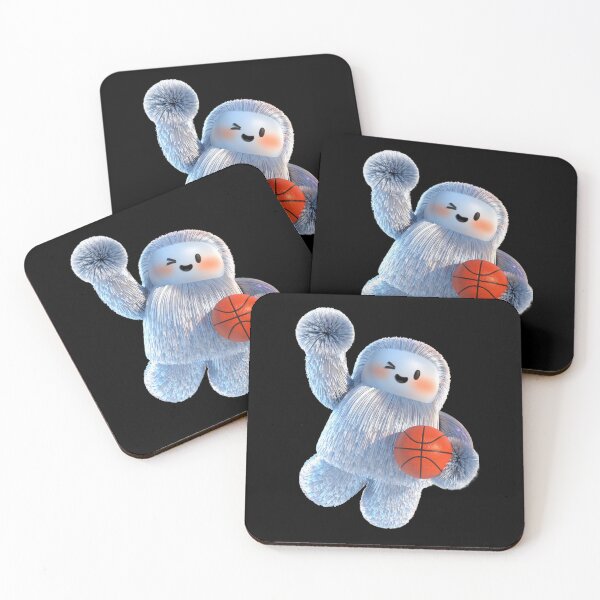 Item preview, Cute Furry Yeti Character Jumping While Holding Basketball designed and sold by Rostislav Bouda.