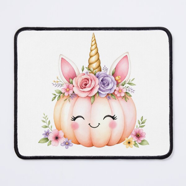 Item preview, Watercolor Pink Unicorn Pumpkin with Flowers designed and sold by silviaol.