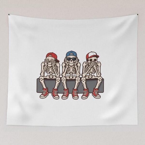 Item preview, Cool Punk Skeleton Trio In Hats designed and sold by DariaOltes.