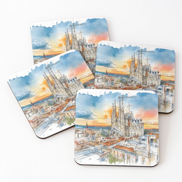 Item preview, Sagrada Familia Skyline at Sunset designed and sold by kolonjArt.