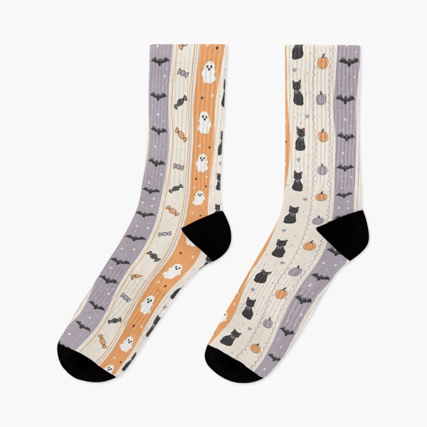 Item preview, Pastel Halloween Stripes | Cute Ghosts, Black Cats, Pumpkins & Bats designed and sold by Aniwhisper240.