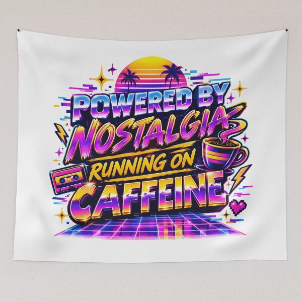 Item preview, coffee humor, caffeine addict, retro nostalgia, synthwave, 80s aesthetic designed and sold by TrueArtVibes.