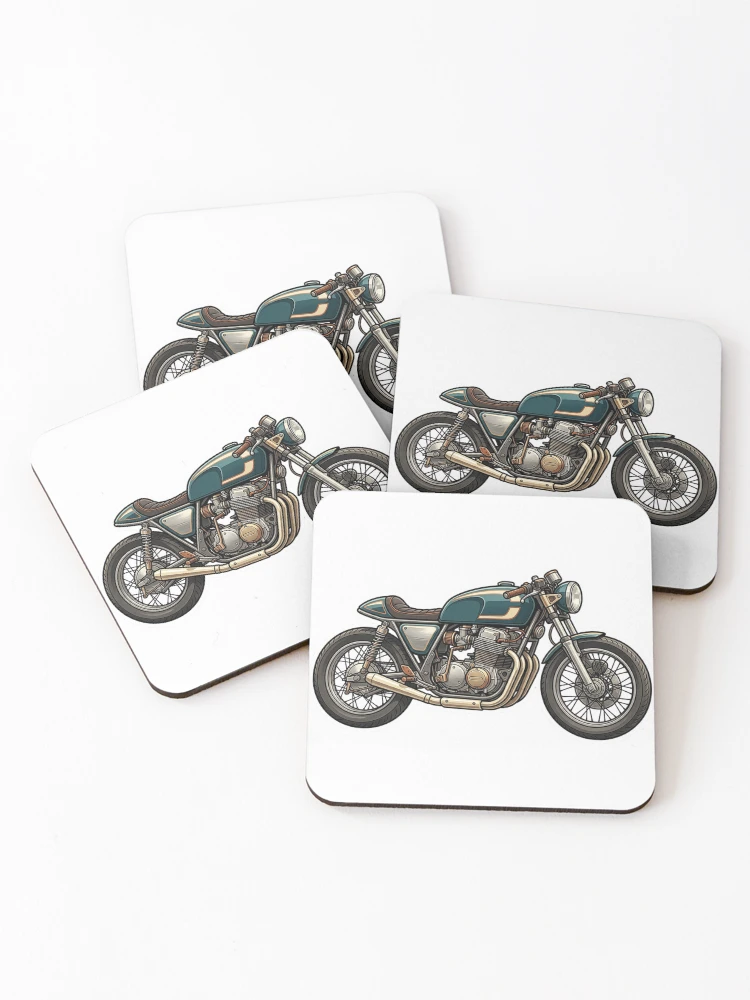 Thumbnail 1 of 5, Coasters (Set of 4), Midnight Cafe Racer designed and sold by Stylestickers55.