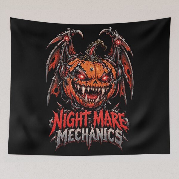 Item preview, Nightmare Mechanics Robotic Pumpkin Halloween Horror Mech designed and sold by CrazySzoopWorld.
