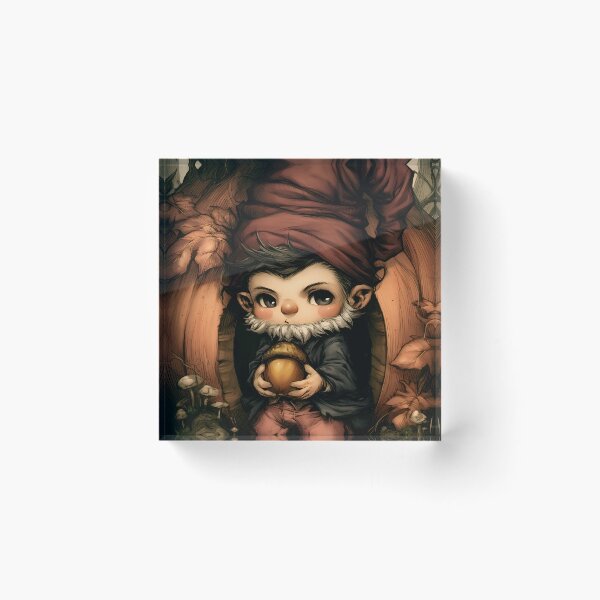 Item preview, Pumpkin Gnome – Whimsical Autumn Woodland Art designed and sold by InkAndGloom.