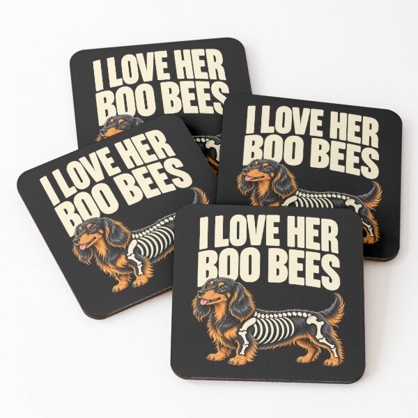 Item preview, I Love Her Boo Bees I Love His Halloweenie Halloween Couples T-Shirt designed and sold by Trendably.