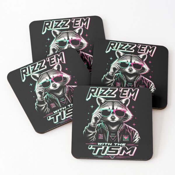 Item preview, Rizz Em With The Tism Funny Autistic Raccoon Meme designed and sold by MagicTheDog.