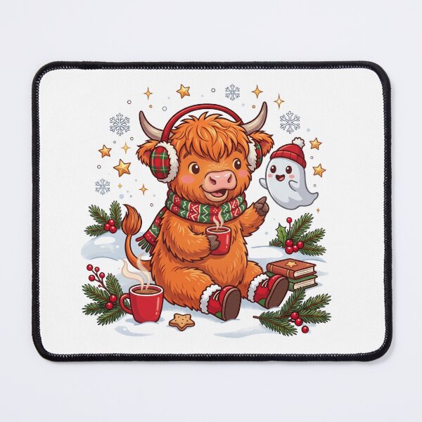 Item preview, Cute Christmas Highland Cow Cozy Scene designed and sold by DariaOltes.
