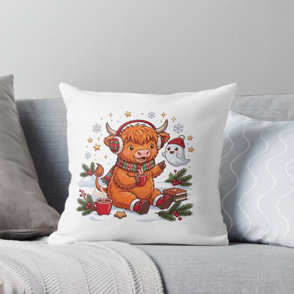 Item preview, Cute Christmas Highland Cow Cozy Scene designed and sold by DariaOltes.