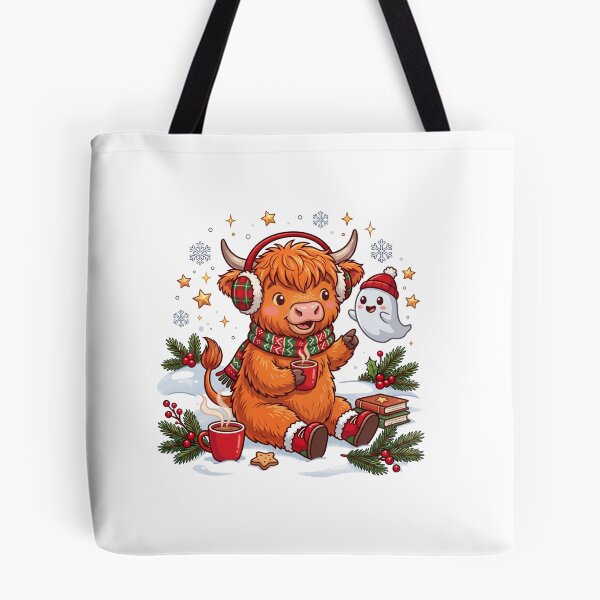 Item preview, Cute Christmas Highland Cow Cozy Scene designed and sold by DariaOltes.