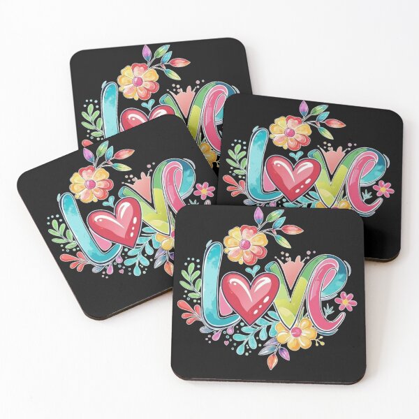 Item preview, Colorful Love Floral Heart Watercolor Illustration designed and sold by ExploreAura Studio.