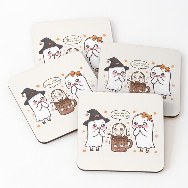 Item preview, Funny Ghost Latte - Kawaii Halloween Coffee Ghost designed and sold by Dhiraaj.